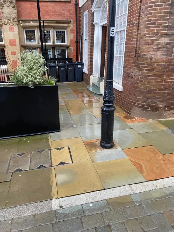 Commercial entrance paving after cleaning