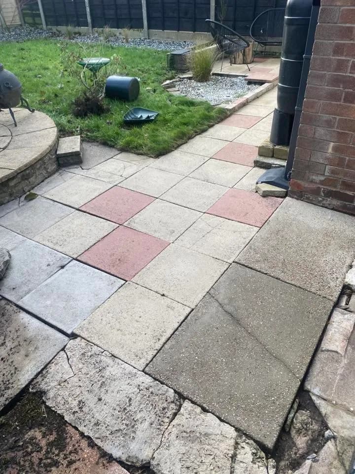 Garden patio and paved access after cleaning